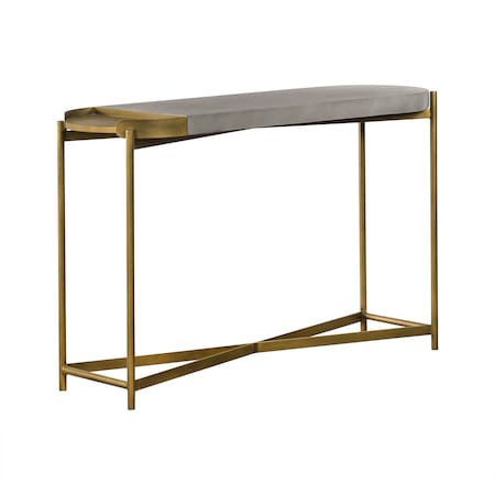 Armen Living Dua Gray Concrete Console Table with Antique Brass LCDUCNCC